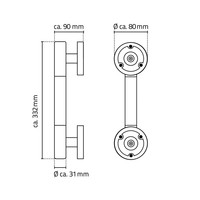 Badgreep Met Antislip Wiesbaden Ridder Ken 30 cm Chroom