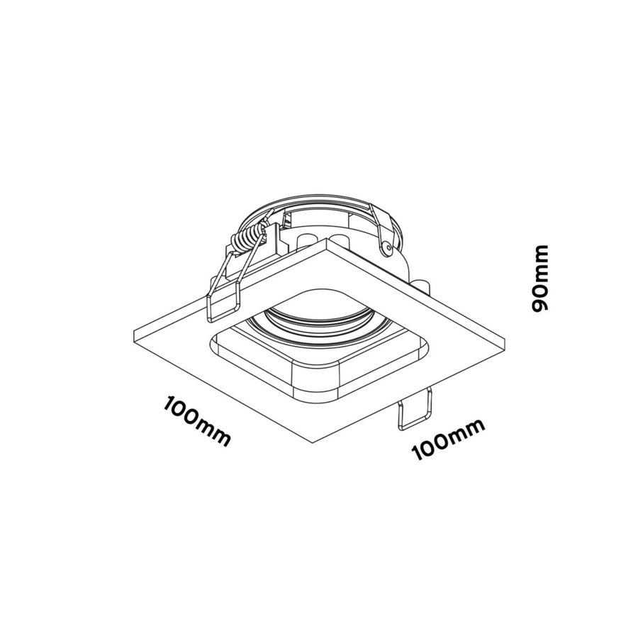 Inbouwspot AquaSplash Kiana 1 GU10 10x10x9cm Wit