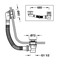 Badplugafvoer Tres Complementos Met Overloop RVS