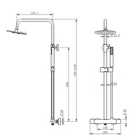 Regendoucheset AquaSplash Rise Opbouw Incl. Glijstang Gunmetal