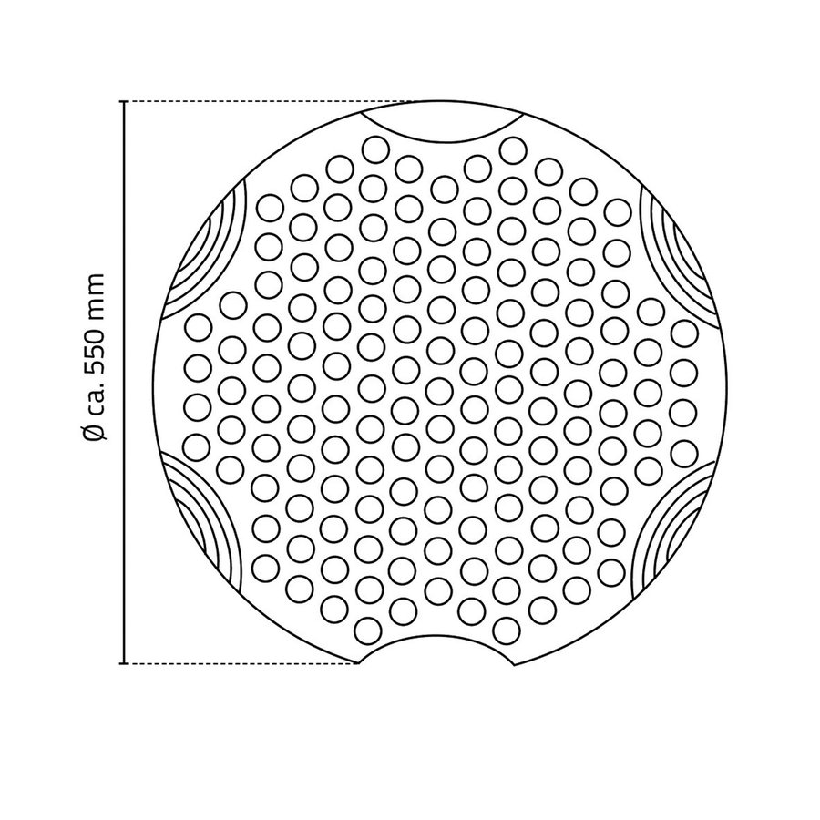 Antislip Douchemat Wiesbaden Ridder Tecnoplus 55 cm Rond Grijs