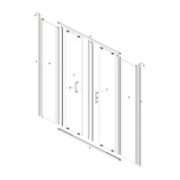 Nisdeur Lacus Stromboli Evo 2 Schuifdeuren 180x200 Cm Chroom