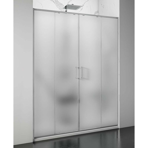 Nisdeur Lacus Stromboli Evo 2 Schuifdeuren 170x200 Cm Mat Glas Chroom 