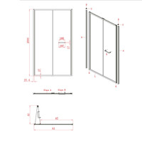 Nisdeur Lacus Ponza Evo Vouwdeur 110x200 Cm Helder Glas Chroom