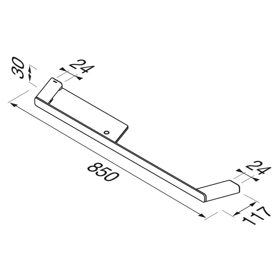 Handdoekrek Met Planchet Geesa Shift Zwart met Transparant Glas