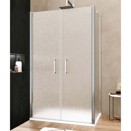 Zijwand Lacus Giglio Evo 80x200 Cm Aluminium Profiel Chinchilla Glas Chroom 