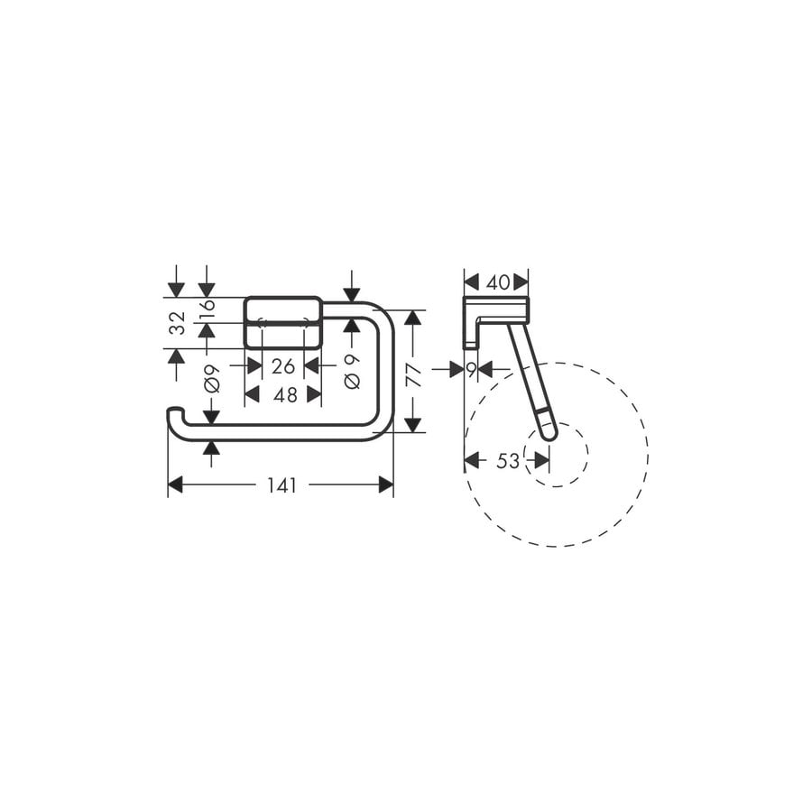 Toiletrolhouder Zonder Klep HansGrohe AddStoris Chroom