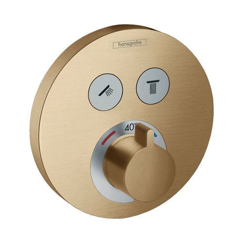 Thermostaat Afbouwdeel ShowerSelect HansGrohe Voor 2 Functies Rond Geborsteld Brons 