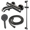 Brauer Opbouwset Bad- en Douchekraan Brauer Gunmetal Edition Thermostatisch Met Glijstang En Handdouche 3 Standen Geborsteld Gunmetal