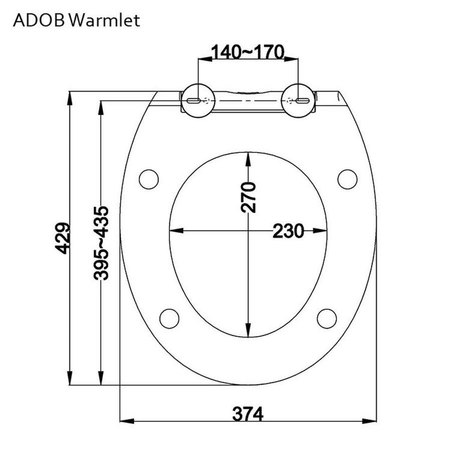 Verwarmde Toiletzitting Maro D'Italia ADOB Warmlet Softclose Wit