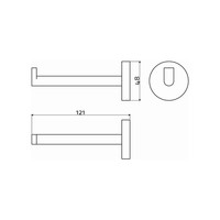 Closetrolhouder Recht Zonder Klep Clou Flat Geborsteld RVS