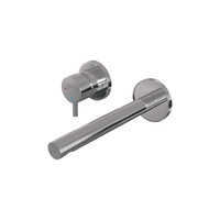 Inbouw Wastafelmengkraan Brauer Chrome Edition Coldstart Rechte Uitloop Korte Ronde Hendel Links Chroom PVD Met Rozetten