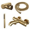 Brauer Opbouwset Bad- en Douchekraan Brauer Gold Carving Thermostatisch Met Wandhouder Geborsteld Goud