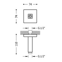 Plafondarm Tres 11 cm Mat Zwart