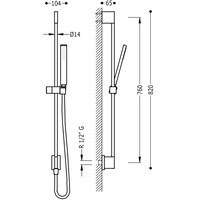 Glijstangset Tres 76 cm met Waterinlaat Mat Zwart