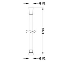 Doucheslang Tres Satijn 1.70 m Mat Zwart