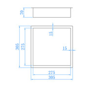 Inbouwnis Best-Design Kaya 30.5x30.5x7 cm Gunmetal