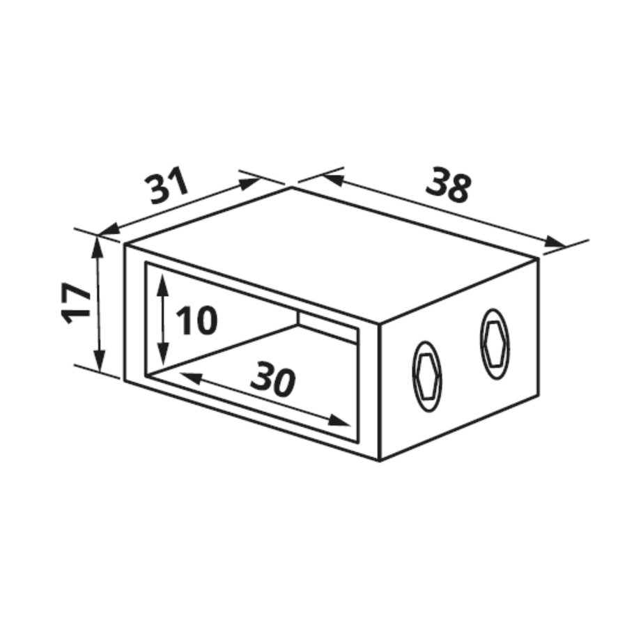 Wanddeel Just Creating t.b.v. Stabilisatiestang Gunmetal