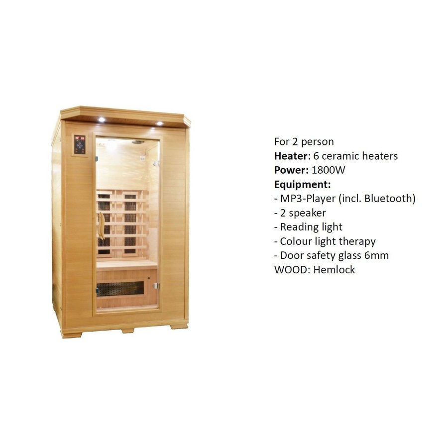 Infrarood Sauna Carmen 2 120x120 cm 1500W 2 Persoons