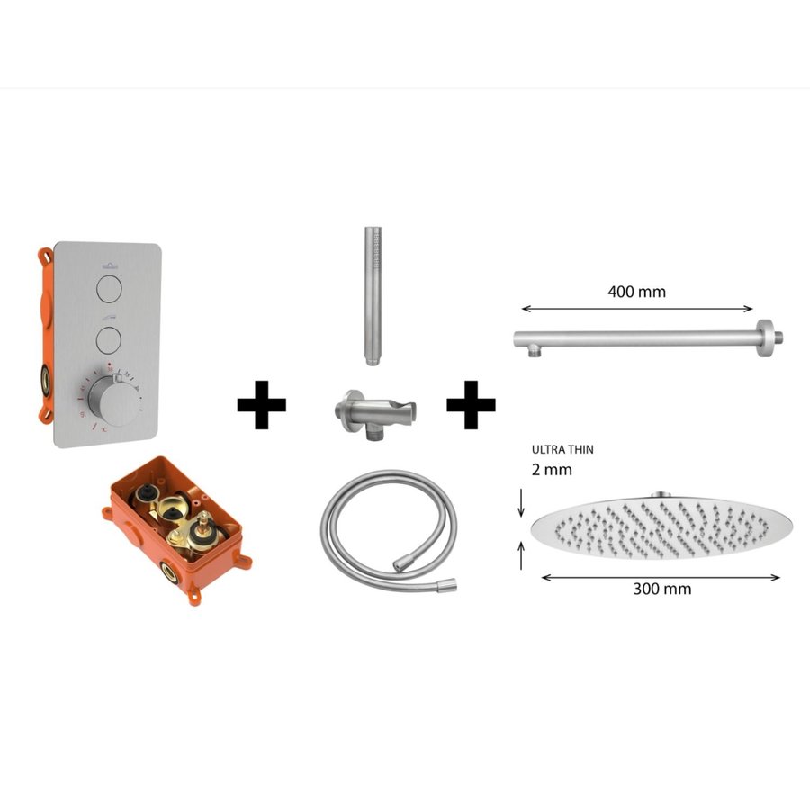 Regendoucheset Best Design One Pack Inbouw Thermostaat Ore M300 RVS Look