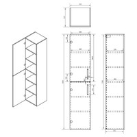 Badkamerkast Differnz Hilde 160x35x32cm Hoogglans Wit