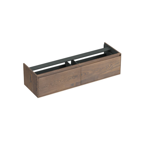 Onderkast Forzalaqua Reno 160x51x40 Cm 2 Lades Softclose Eiken Havanna 