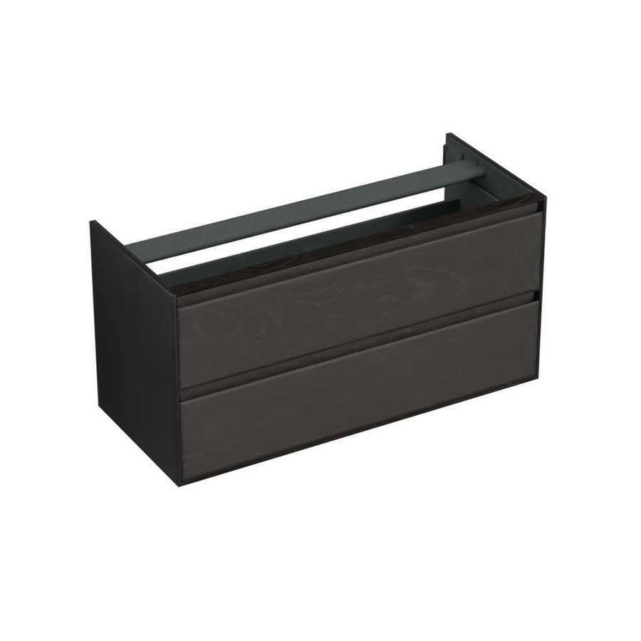 Onderkast Forzalaqua Reno 120x51x60 Cm 2 Lades Softclose Eiken Black Oiled