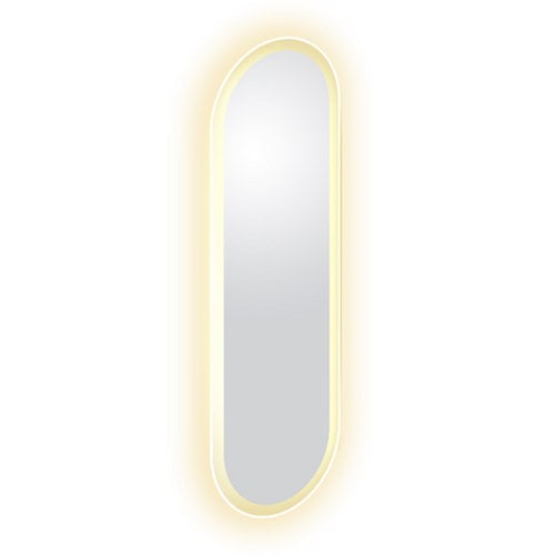 Spiegel Clou Look At Me Met LED Verlichting Ovaal 90x28 cm Met Satijnrand 