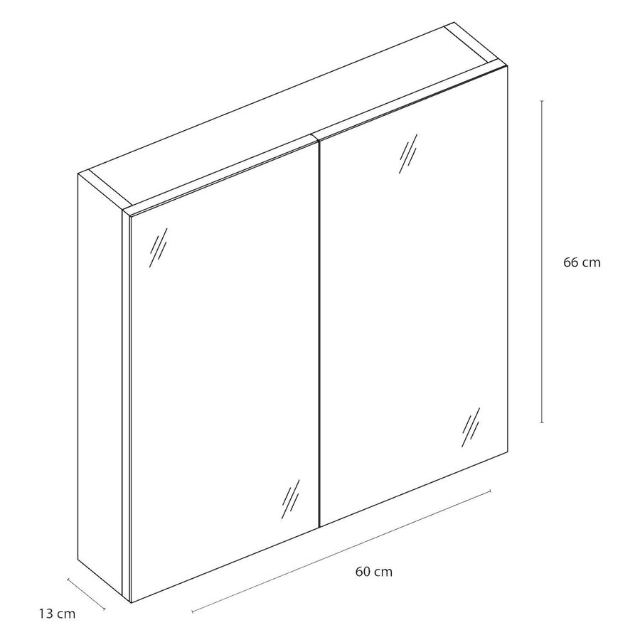 Spiegelkast Differnz Somero 60 cm Hooglgans Wit