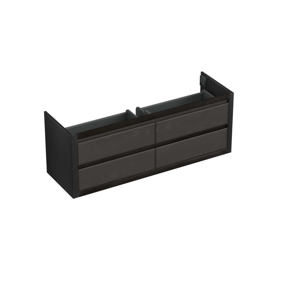 Onderkast Forzalaqua Gela 160x51x60 Cm 4 Softclose Lades Eiken Black Oiled