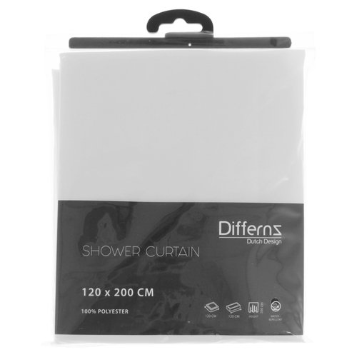 Douchegordijn Differnz Color Polyester 120x200 cm Wit 