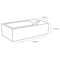 Fonteinset Differnz Force Keramiek 40x22x11.5 cm Wit Met Gebogen Kraan Rood Koper