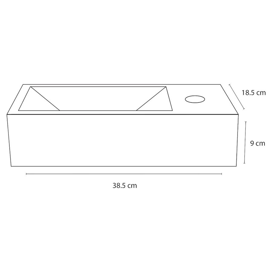 Fonteinset Differnz Ravo Beton 38.5x18.5x9 cm Donker Grijs Met Gebogen Kraan Rood Koper