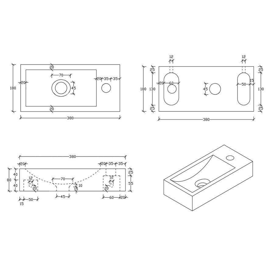 Fonteinset Differnz Ribble Natuursteen 38x18x8 cm Zwart Met Gebogen Kraan Chroom