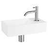 Fonteinset Differnz Solid Solid Surface 36x18.5x9 cm Wit Met Gebogen Kraan Chroom