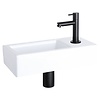 Differnz Fonteinset Differnz Ravo Keramiek 38.5x18.5x9 cm Wit Met Rechte Kraan Mat Zwart