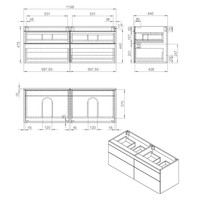 Badkamermeubel Best Design Beauty 2 Laden Greeploos 120 cm Eiken Zonder Wastafel