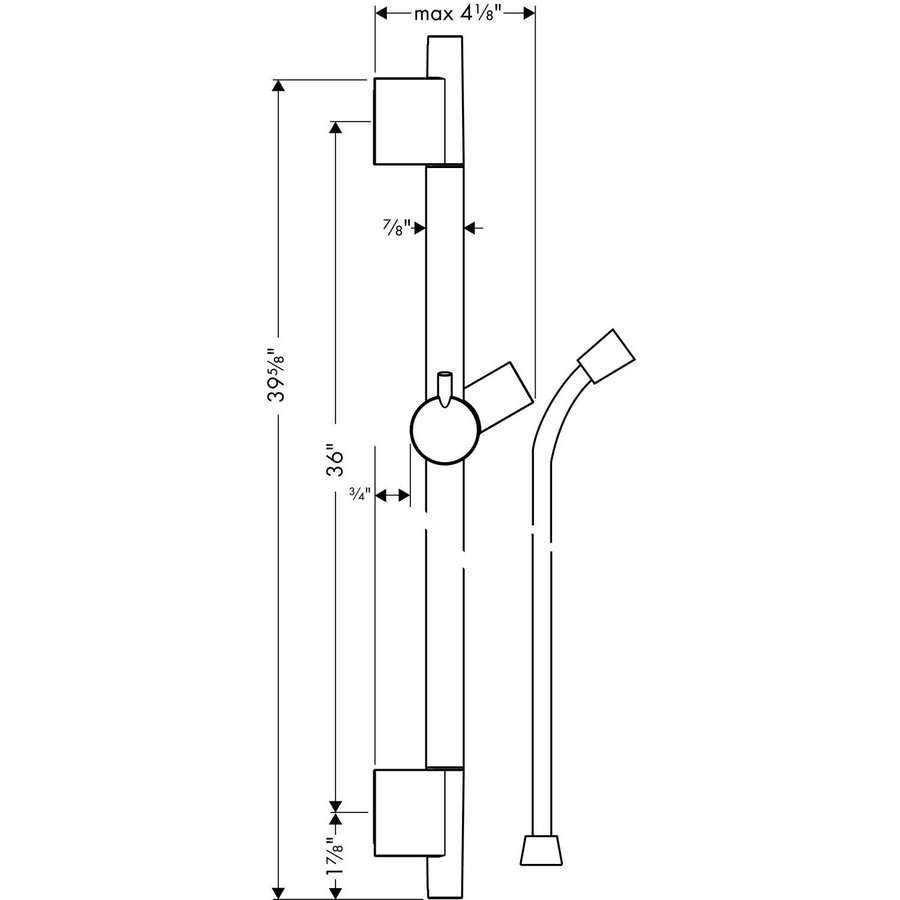 Glijstang Met Doucheslang Unica S Puro HansGrohe 90 cm Brons