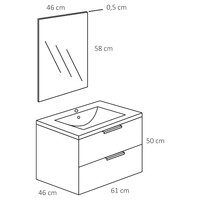 Badmeubelset Differnz Bolo 60x61x46cm FSC Licht Eiken