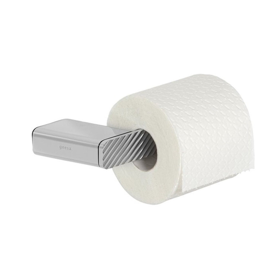 Toiletrolhouder Geesa Shift Zonder Klep met Diagonaal Strepenpatroon Chroom