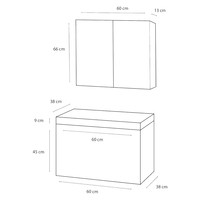 Badkamermeubelset Differnz Somero Met Keramiek Wastafel 60 cm Hoogglans Wit (Inc. Spiegelkast)