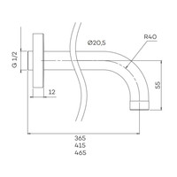 Wandarm Lagoo Nesso Rond 45 cm RVS (In 6 Verschillende Kleuren)