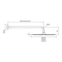 Hoofddoucheset Superslim Lagoo Nesso met Hoofddouche 25 cm en Wandarm 35 cm RVS (In 6 Verschillende Kleuren)