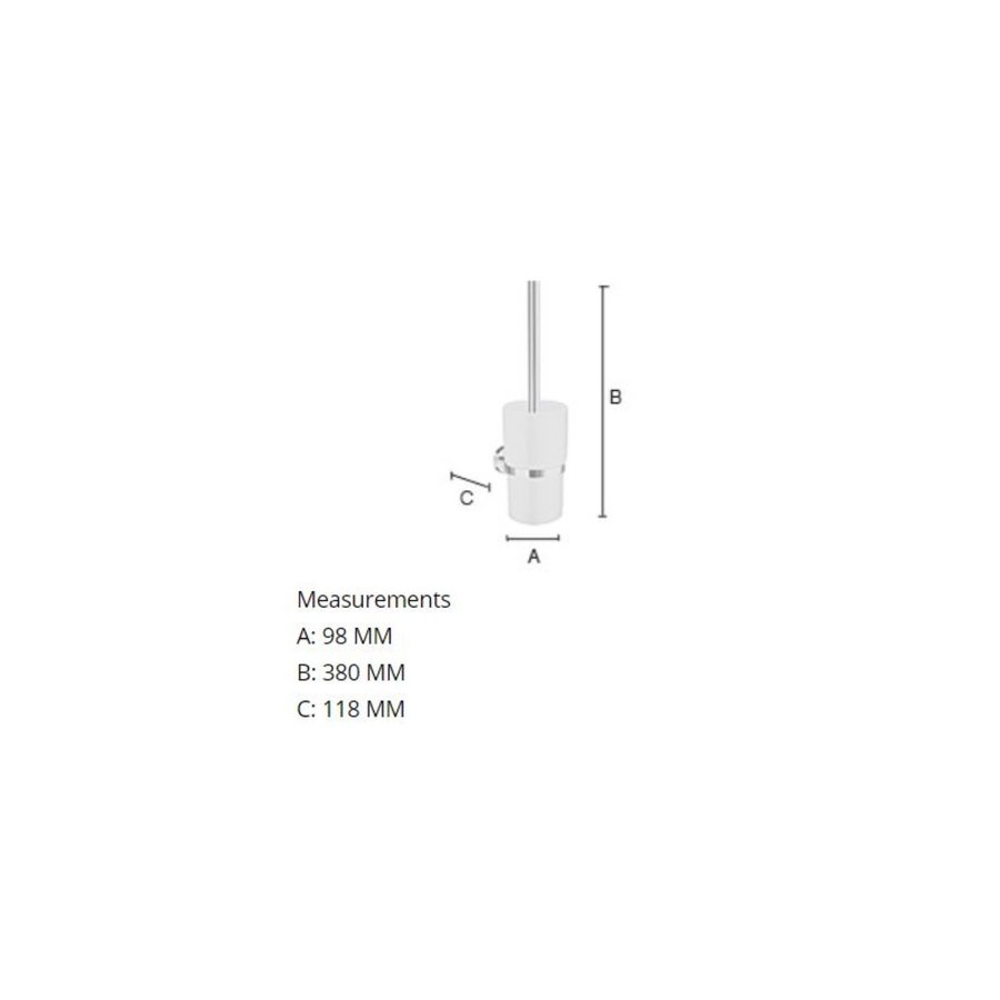 Toiletborstelhouder Smedbo Home 38 cm met Glas Wandmodel Mat Messing