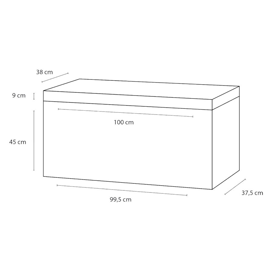Badkamermeubelset Differnz Somero Met Polybeton Wastafel 100 cm Antraciet