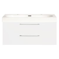 Badkamermeubelset Differnz Somero Met Keramiek Wastafel 100 cm Hoogglans Wit