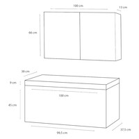 Badkamermeubelset Differnz Somero Met Keramiek Wastafel 100 cm Hoogglans Wit (Inc. Spiegelkast)