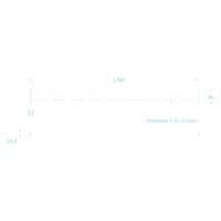 Tegelrooster Differnz t.b.v. Douchegoot 80 cm Geborsteld RVS