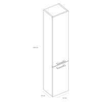 Kolomkast Differnz Somero 150x30x25 cm Links-Rechts Wit