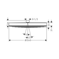 Hoofddouche HansGrohe Pulsify S 260 1 Jet EcoSmart Zonder Wandaansluiting Chroom